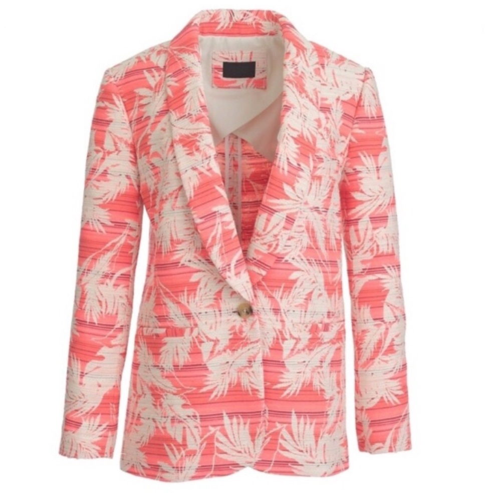 J CREW COLLECTION Tropical Blazer Shawl Collar In Sun-Faded Size 4